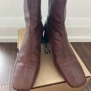 Mango heel leather ankle boots size 8
